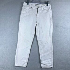 Angels Forever Young Signature Capri Jeans Stretch Mid Rise Womens White Size 8